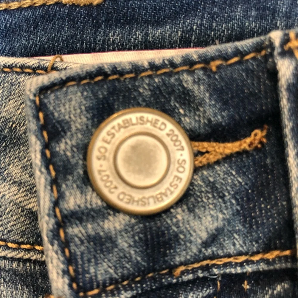 So Favorite Shortie Low Rise Destroyed Jean Shorts